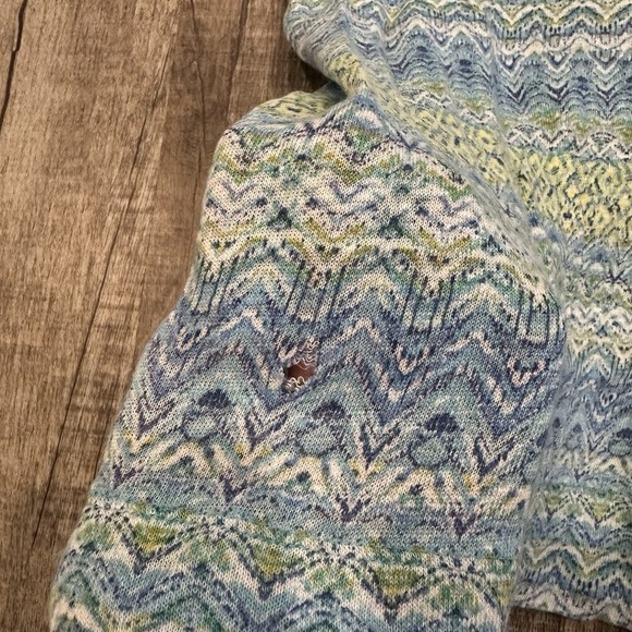 J Jill‎ Love Linen Womens Short Sleeve Tee Geometric Print 100% Linen Sz M Flowy - Picture 2 of 8